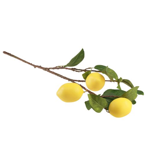 položky Umělá citronová ratolest dekorativní větev se 3 žlutými citrony 65cm