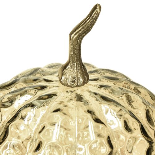 položky Dýňová dekorace ze skla skleněná dýňová dekorace na stůl podzimní Ø14cm V19cm