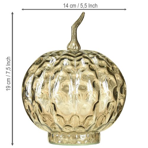 položky Dýňová dekorace ze skla skleněná dýňová dekorace na stůl podzimní Ø14cm V19cm