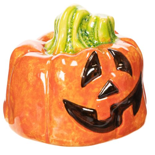 Dekorativní keramická figurka dýně na podzim a Halloween, 8 cm