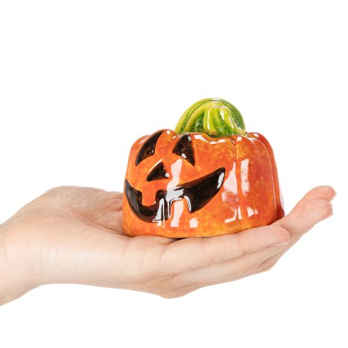 Dekorativní keramická figurka dýně na podzim a Halloween, 8 cm | Floristik24.cz