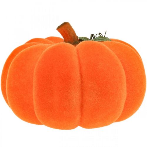 Floristik24 Dýně deco oranžová velká Flockovaná podzimní dekorace Ø30cm