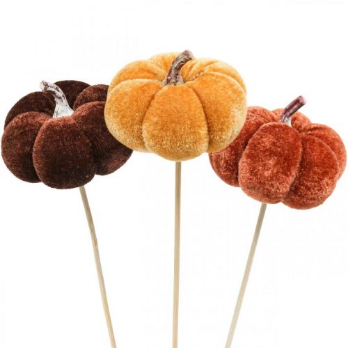 Floristik24 Deco Pumpkin Deco Plugs Orange, Brown Soft Ø6,5m 9ks