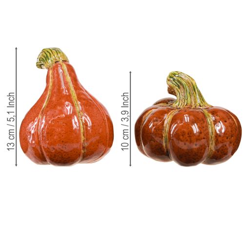 položky Dýně keramické podzimní dekorace hnědooranžové 10/13cm 2 ks