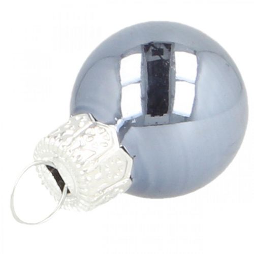 položky Mini vánoční koule skleněné modré matné/lesklé Ø2cm 44 ks