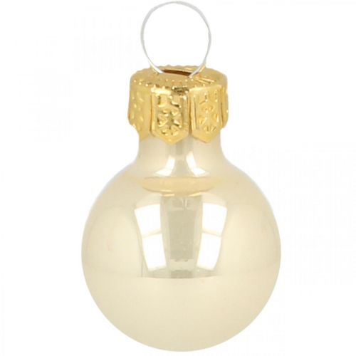 Floristik24 Mini vánoční koule skleněné krémové matné/lesklé Ø2cm 44 kusů
