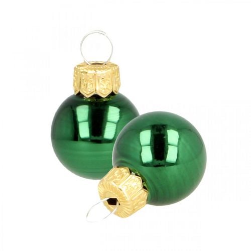 Mini vánoční koule skleněné zelené matné/lesklé Ø2cm 44ks