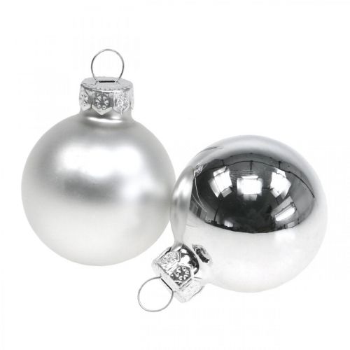Vánoční koule skleněná stříbrná koule matná/lesklá Ø4cm 60ks