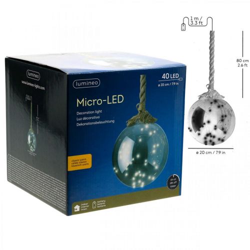 položky LED koule vnitřní Ø20cm tónovaný 40L teplý bílý časovač