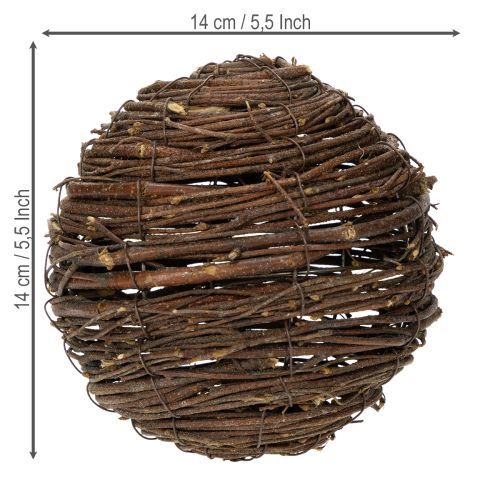 položky Koule z vinné révy, přírodní hnědá, na dekoraci, Ø14cm V14cm
