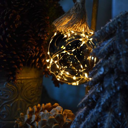 Floristik24 LED koule vnitřní světelná koule s provazem Ø14cm 30L teplá bílá