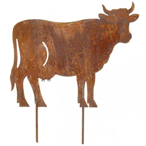 Floristik24 Krávy, kovová hmoždinka kravička, zahradní dekorace, patina L14,5/19/24cm sada 3 ks