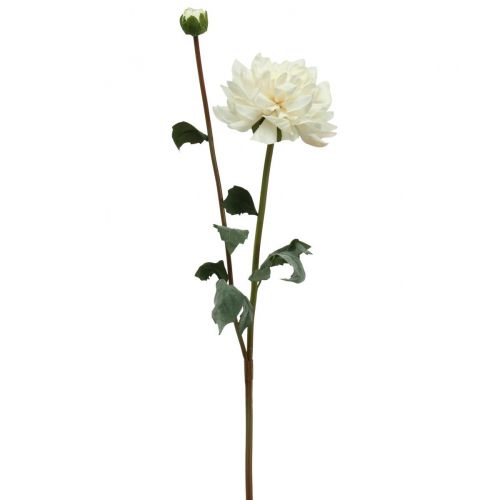 položky Umělá květina Dahlia White Umělá květina s poupatem V57cm