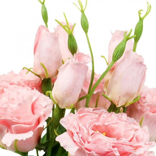 položky Umělé květiny Lisianthus růžové umělé hedvábné květiny 50cm 5ks