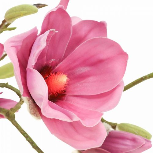 Umělý květ magnolie větev, magnolie růžová růžová 92cm