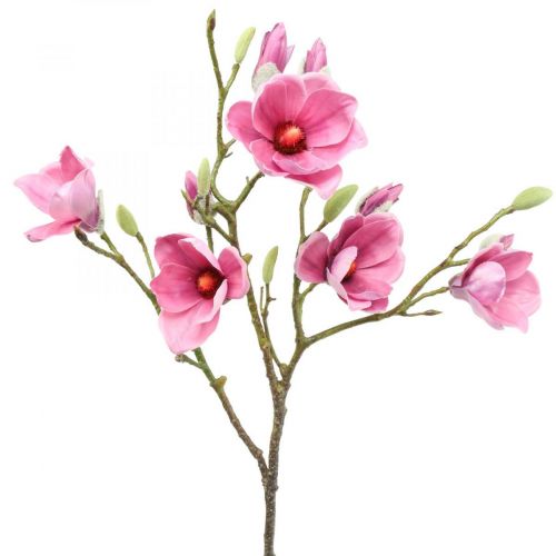 Umělý květ magnolie větev, magnolie růžová růžová 92cm