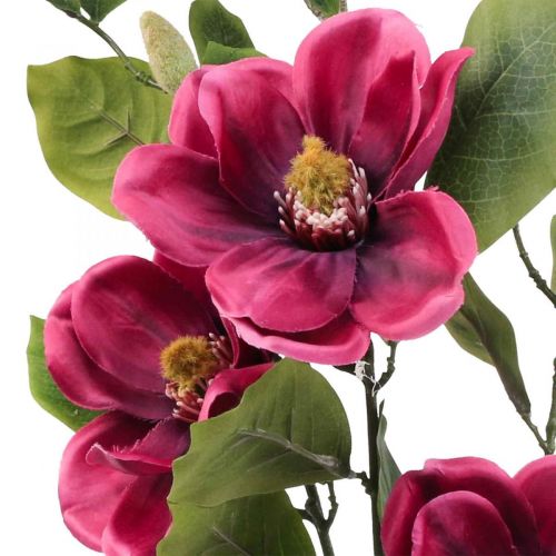 Floristik24 Umělý květ magnólie větev, magnólie umělá růžová 65cm 3ks