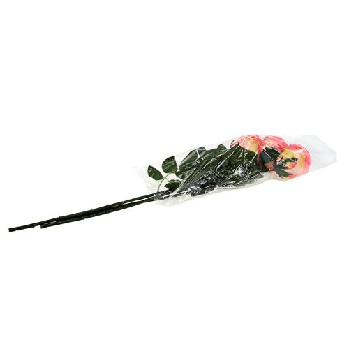 Floristik24 Umělý květ růže plněná růžová Ø10cm L65cm 3ks