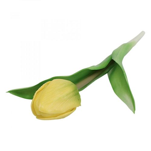 Umělý tulipán žlutý Real Touch jarní květina V21cm