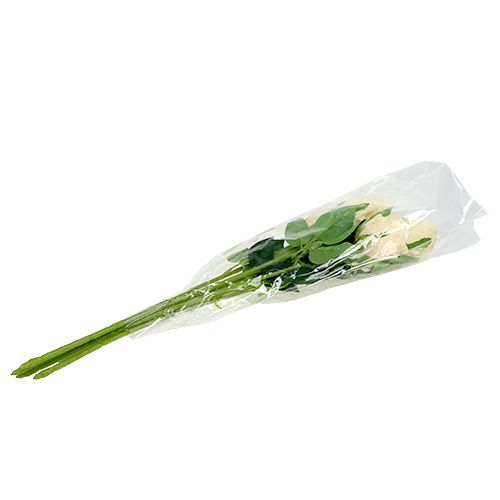 položky Umělé květiny růže krémová Ø6cm L50cm 6ks