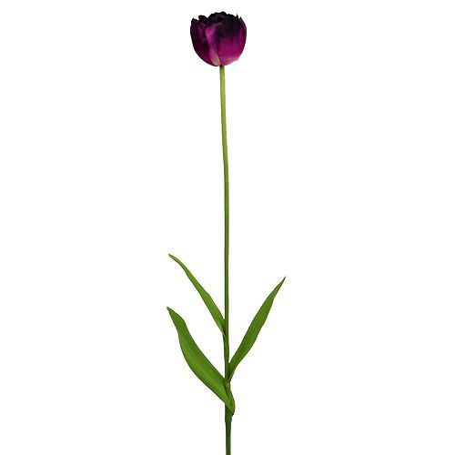 Floristik24 Umělé květiny tulipány fialovo-zelené 84cm - 85cm 3ks