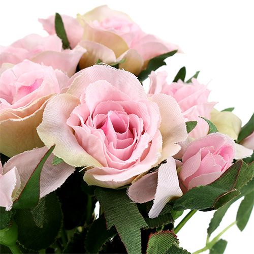 položky Umělé květiny růže kytice růžová L26cm 3ks