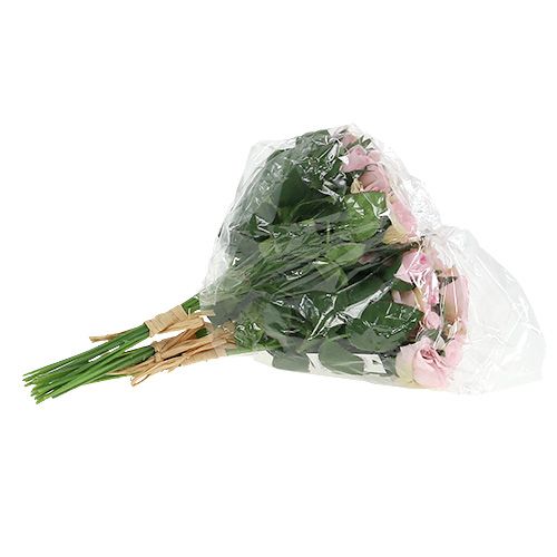 Floristik24 Umělé květiny růže kytice růžová L26cm 3ks