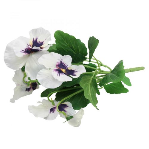 položky Umělé květiny, hedvábné květiny, macešky fialová bílá 29cm