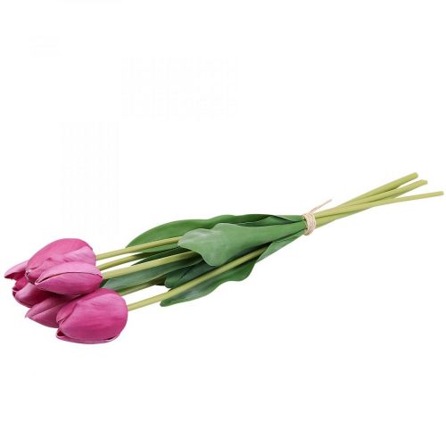 Floristik24 Umělé květiny tulipán růžový, jarní květina L48cm svazek 5 ks