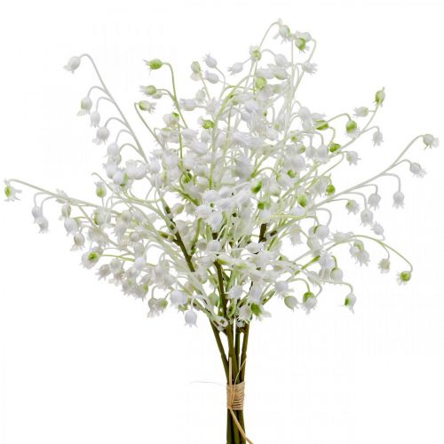 Umělé květiny, umělé konvalinky dekorace bílá 38cm 5ks
