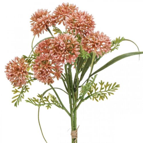 Floristik24 Umělé květiny růžová allium dekorace okrasná cibule 34cm 3ks v svazku