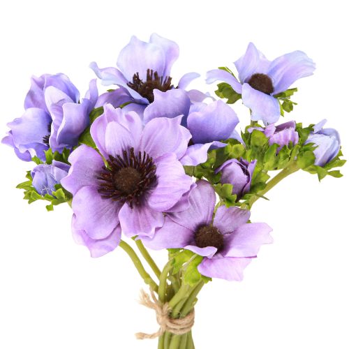 položky Kytice z umělých květin Anemone Windflower Modrá Fialová L28cm
