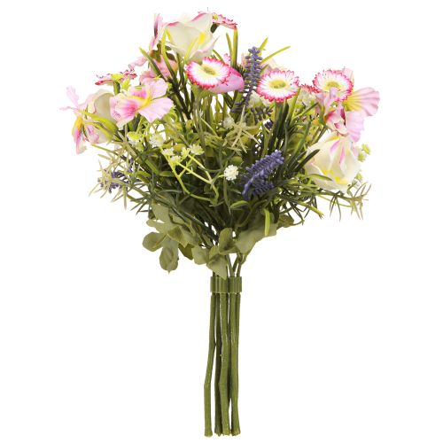 položky Umělá kytice v krémově růžové fialové zelené Ø18cm V25cm