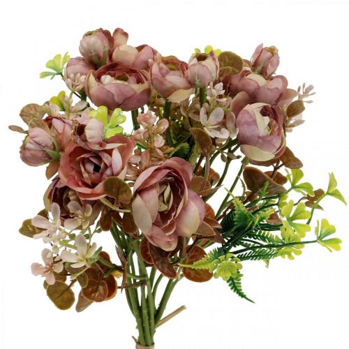 Floristik24 Umělé květiny deco kytice ranunculus umělá růžová 32cm