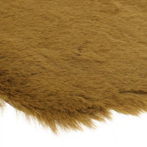 položky Kožešinový koberec dekorativní hnědý koberec z umělé kožešiny 55×38cm