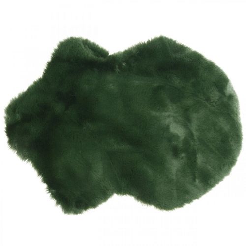 Floristik24 Dekorativní kožešinový koberec zelená umělá kožešina 55×38cm