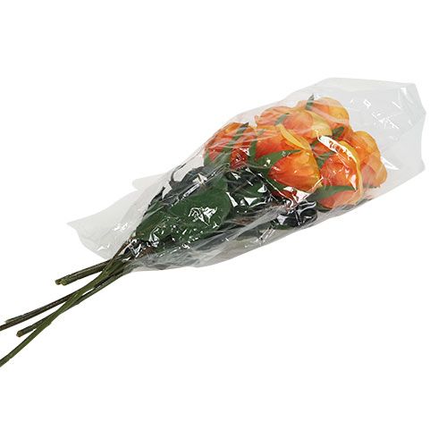Floristik24 Umělé růže plněné oranžové Ø6cm L37cm 6ks
