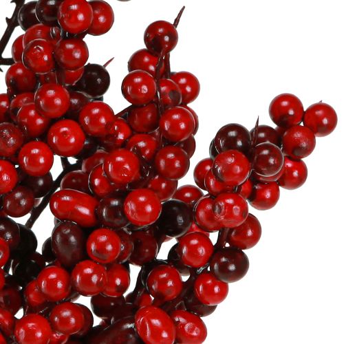 položky Umělá větev s červenými bobulemi podzimní Vánoce 60cm 2ks