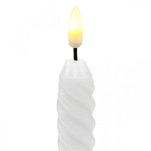 LED svíčky bílý časovač pravý vosk na baterii 25cm 2ks