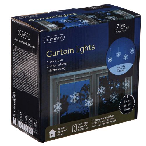 položky LED dekorace do okna vánoční studená bílá na baterii 25×90cm
