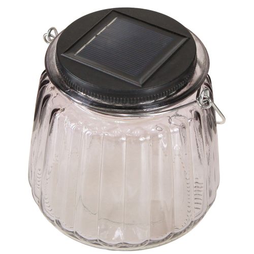položky LED zahradní svítidlo skleněné solární k zavěšení fialové Ø10,5cm 2ks