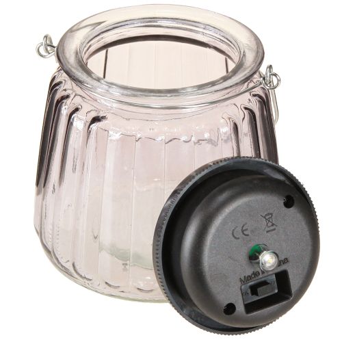 položky LED zahradní svítidlo skleněné solární k zavěšení fialové Ø10,5cm 2ks