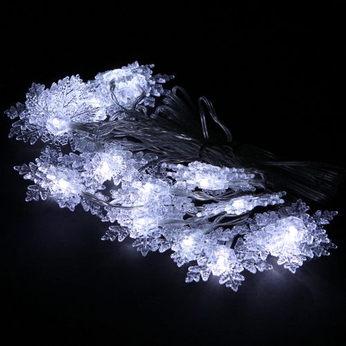 položky LED girlanda sněhové vločky venkovní studená bílá 24 LED 460cm