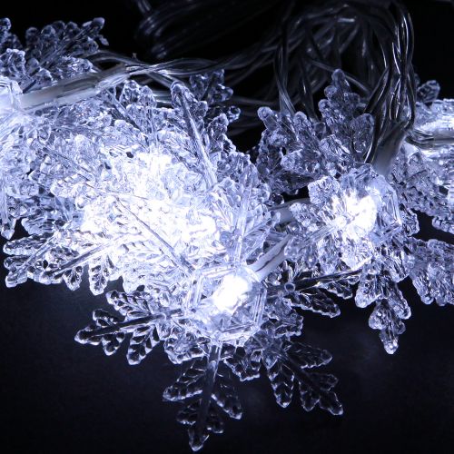 položky LED girlanda sněhové vločky venkovní studená bílá 24 LED 460cm