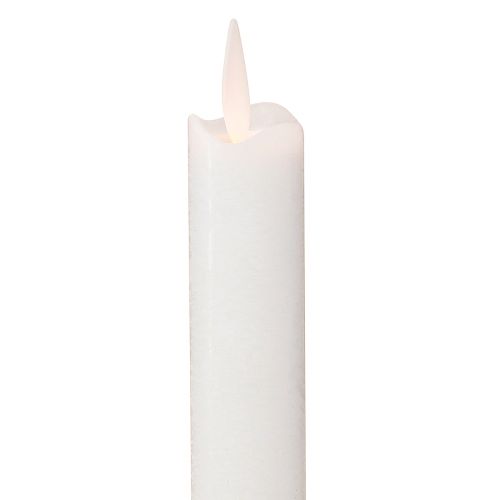 položky LED svíčky voskové tyčinky svíčky bílé na baterii 24cm 2 kusy