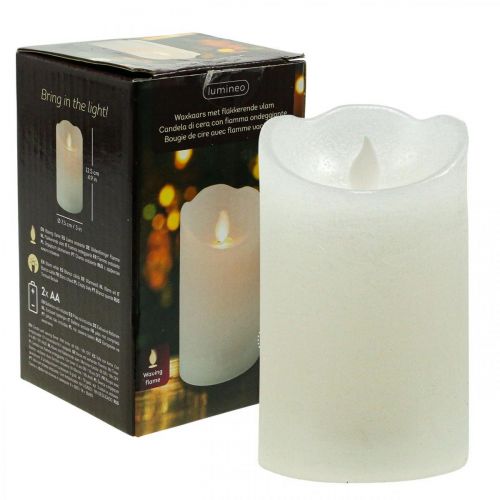 položky LED svíčka voskový sloup svíčka teplá bílá Ø7,5cm H12,5cm