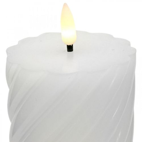 položky LED svíčka s časovačem bílá teplý bílý pravý vosk Ø7,5cm H15cm