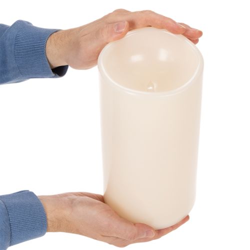 Velká LED svíčka na baterie s časovačem, teplá bílá, venkovní, 25 cm | Floristik24.cz