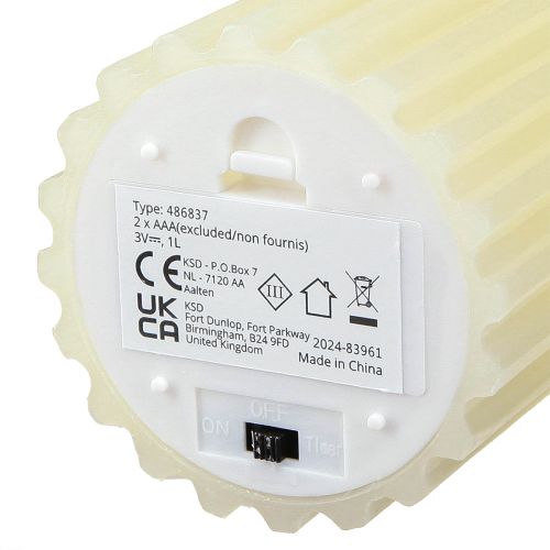 položky LED svíčky s časovačem voskové drážkové svíčky 7,5/10cm krémové 2 kusy