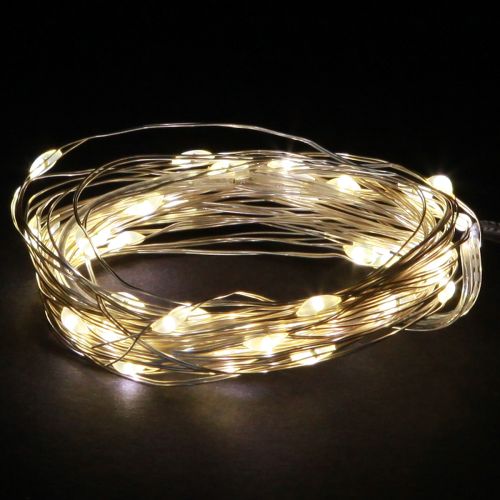 LED světýlka s 40 mikroLED diodami, teplá bílá, časovač na baterie, 6 kusů